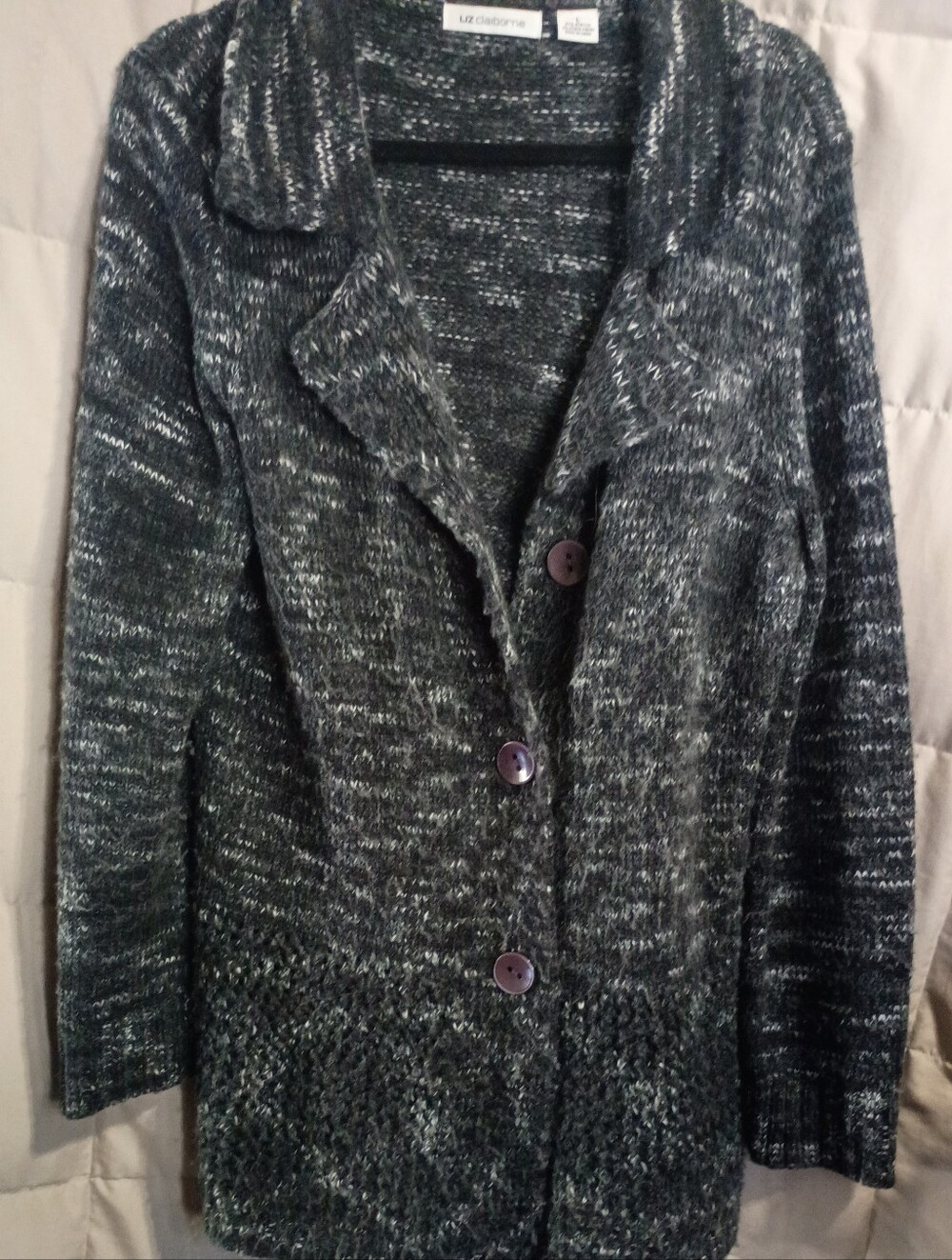 Liz Claiborne Women's Gray Marled Sweater